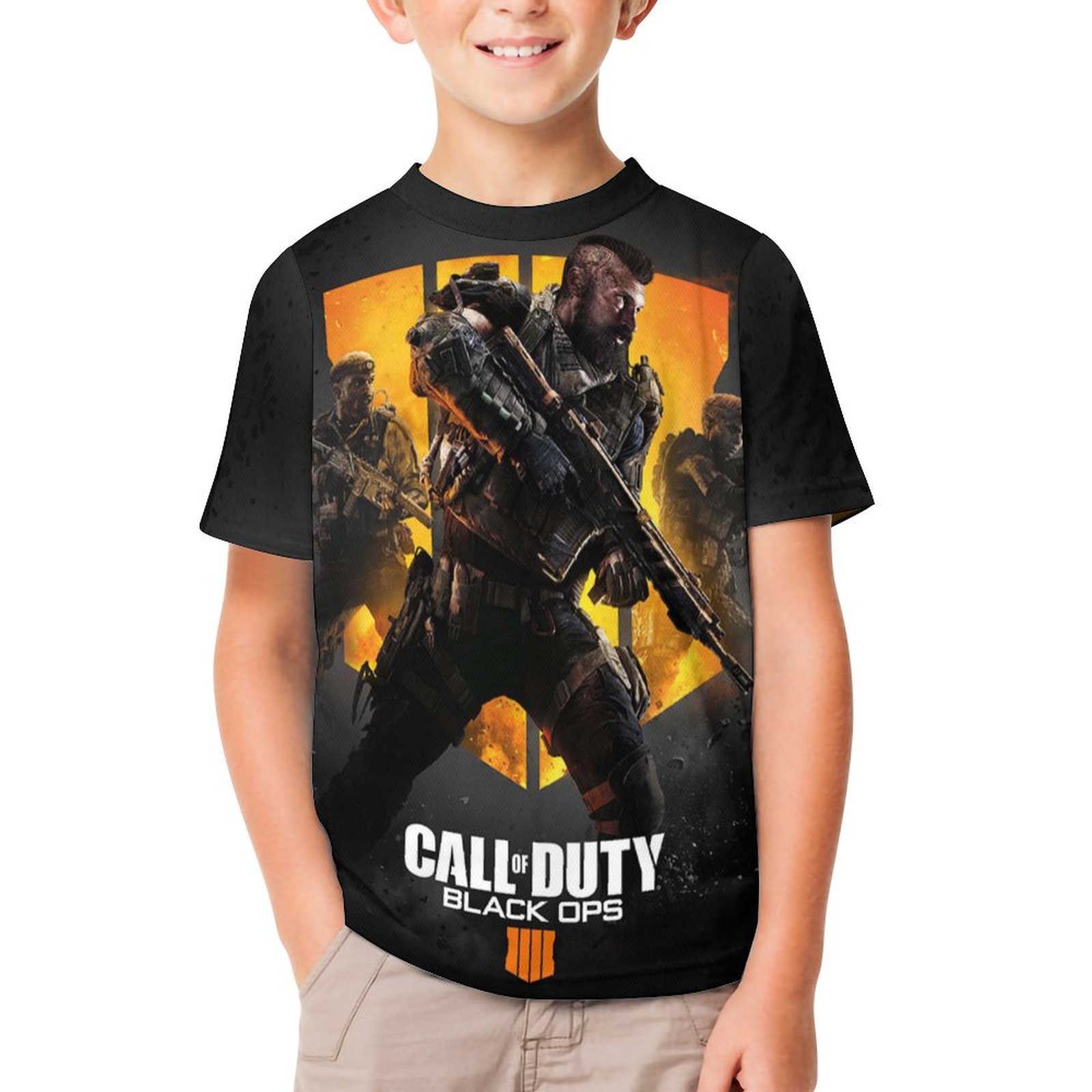 Call of Duty Black Ops Teenage T-shirt Short Sleeve Children's Shirts Graphic Shirt Tees for Boy Girl